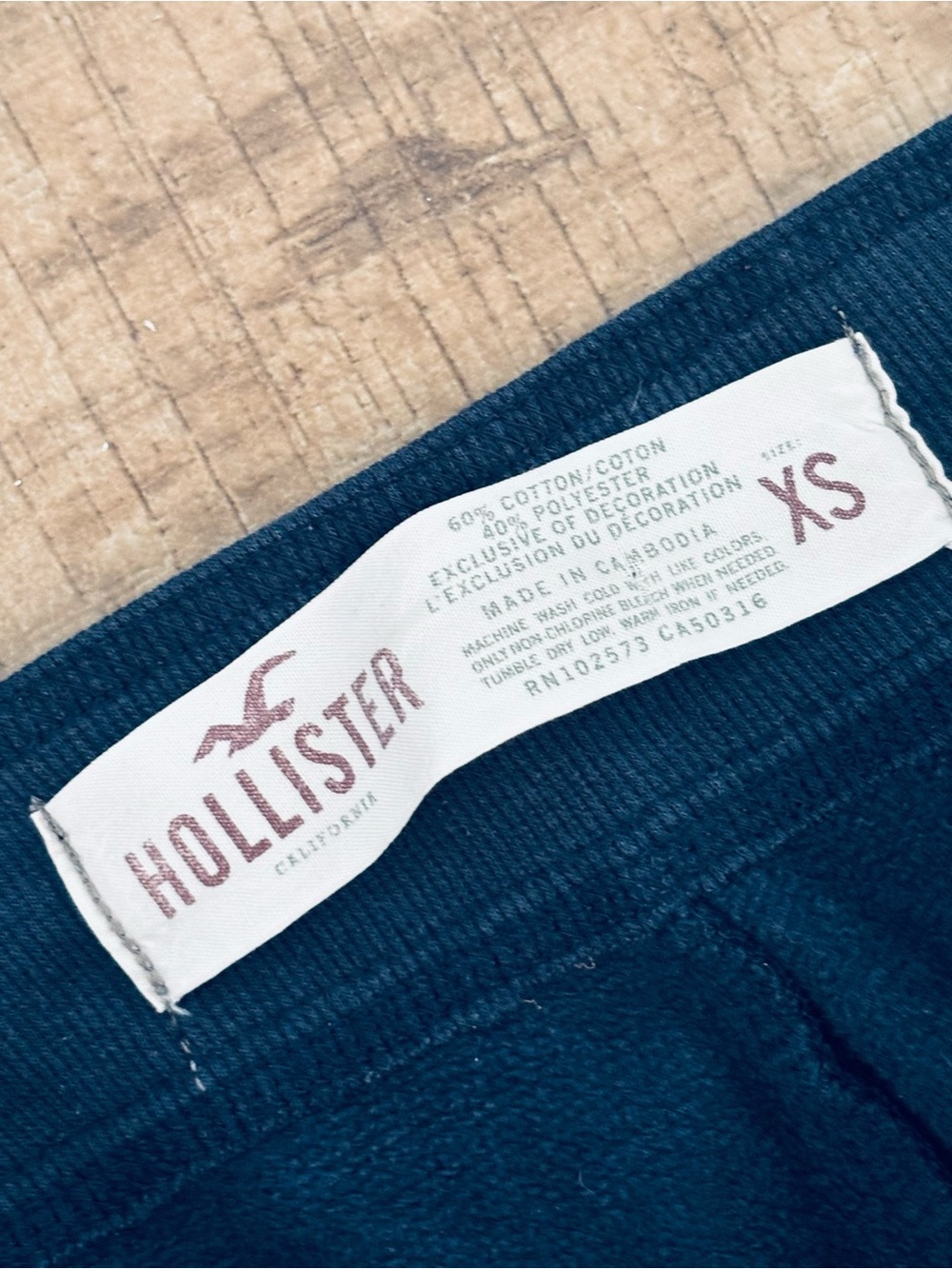 VTG Y2K Hollister navy blue cotton flare sweat pants size XS - Picture 3 of 4
